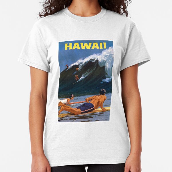 Hawaii Vintage Travel Poster Restored Classic T-Shirt