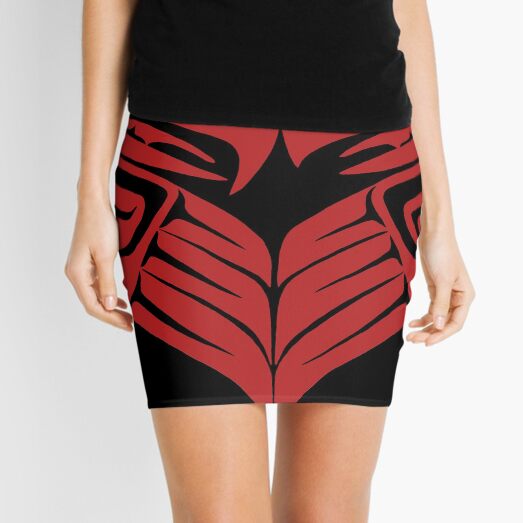 Lovebirds, Valentines Day, Alaska PNW art, Eagle and Raven Mini Skirt