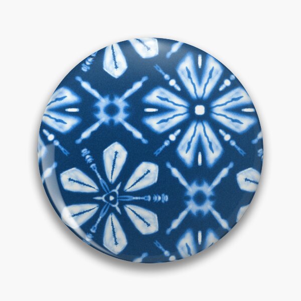 Item preview, Indigo Blue and White Shibori Inspired Floral designed and sold by vinpauld.