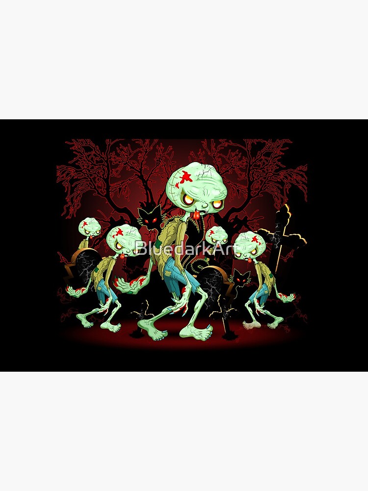 Thumbnail 5 of 5, Mask, Zombie Creepy Monster Cartoon walking on cemetery designed and sold by BluedarkArt.