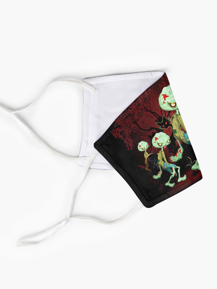 Thumbnail 2 of 5, Mask, Zombie Creepy Monster Cartoon walking on cemetery designed and sold by BluedarkArt.