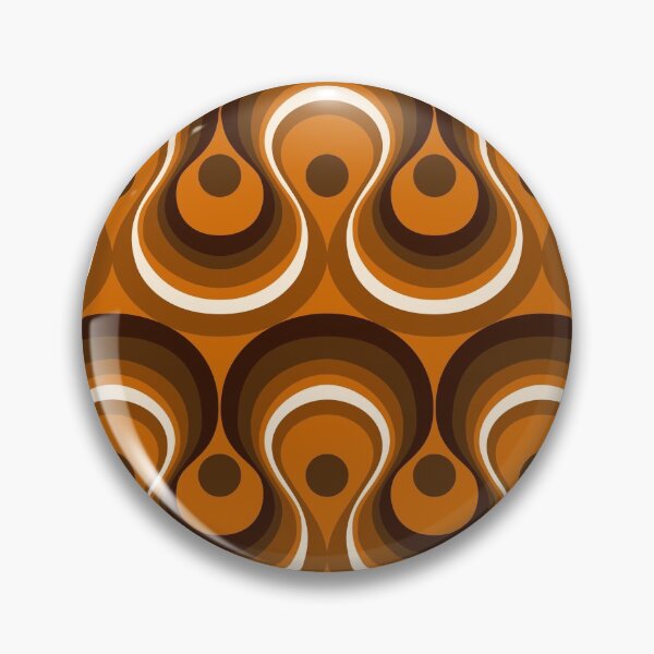 Item preview, Brown, Orange & Ivory Wavy Lines Retro Pattern designed and sold by Eyestigmatic.