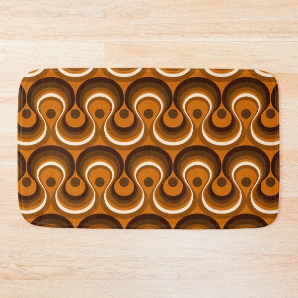 Item preview, Brown, Orange & Ivory Wavy Lines Retro Pattern designed and sold by Eyestigmatic.