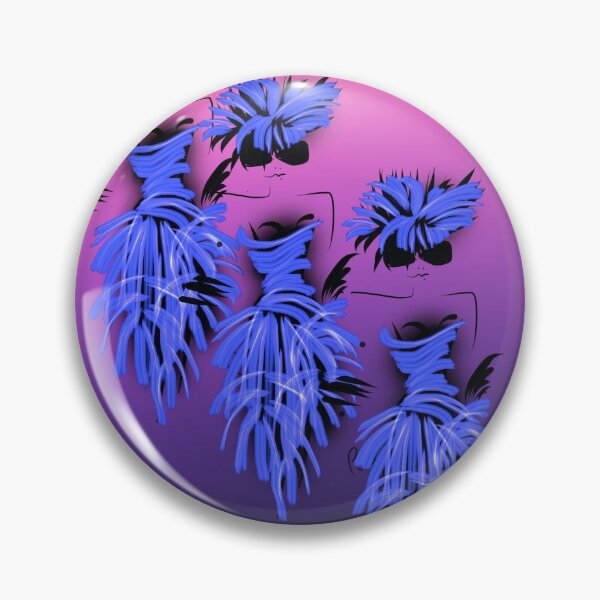 Item preview, Fashion illustration of models in blue party dresses, pink to violet background designed and sold by PetaJaneDesigns.