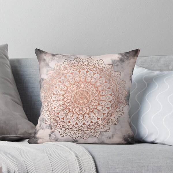 ROSE NIGHT MANDALA Throw Pillow