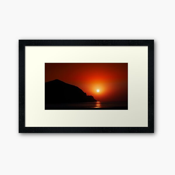 Sunset at the sea Framed Art Print
