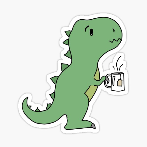 Tea Rex Sticker Dinosaur Cute Waterproof - Buy Any 4 For $1.75 Each  Storewide!