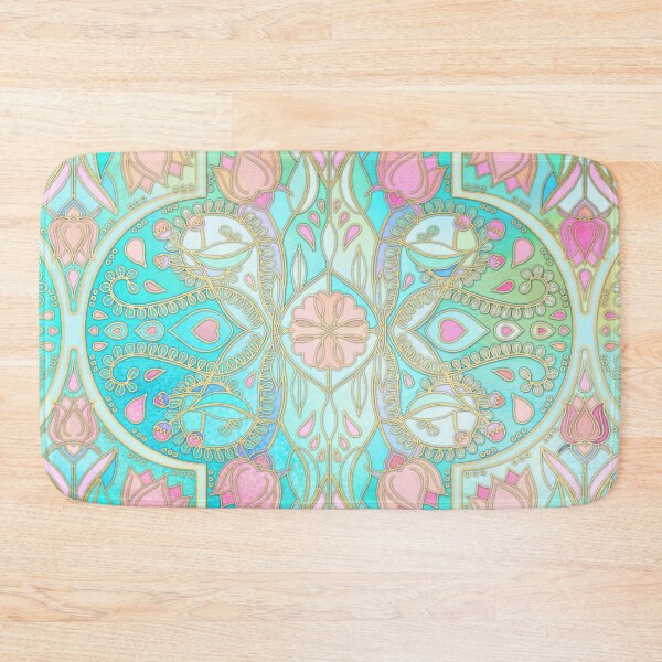 Item preview, Floral Moroccan in Spring Pastels - Aqua, Pink, Mint & Peach designed and sold by micklyn.