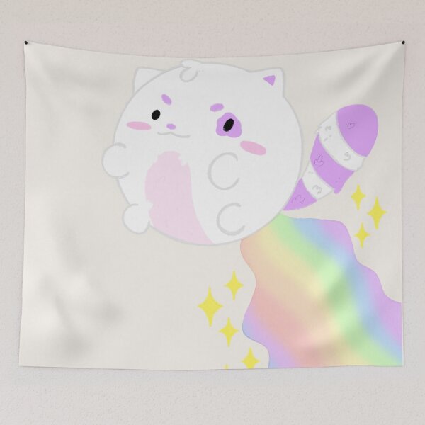 Aperçu de l'œuvre Kawaii mignon arc-en-ciel flottant Kitty créée et vendue par Vgdraw.