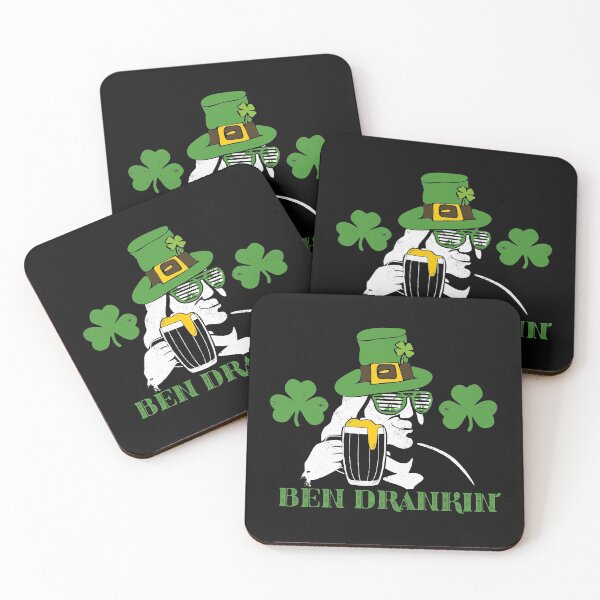 Item preview, Ben Drankin Beer Lover Party Hard in Leprechaun hat in Shamrock Sunglasses Funny St Patricks Day Green Lucky Clover Leaves  designed and sold by alenaz.