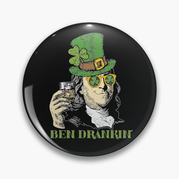 Item preview, Ben Drankin wearing green Leprechaun hat in Shamrock Sunglasses Funny St Patricks Day President designed and sold by alenaz.