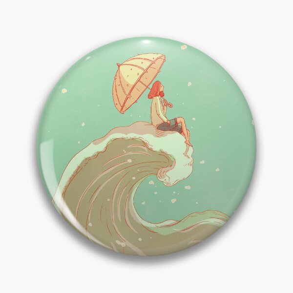 Item preview, Riding the smoke stack wave with a parasol - surrealist art designed and sold by MindChirp.