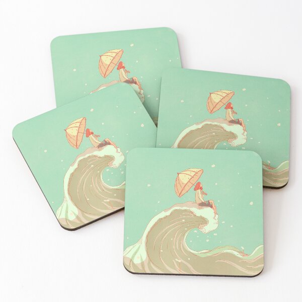 Item preview, Riding the smoke stack wave with a parasol - surrealist art designed and sold by MindChirp.