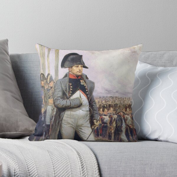Napoleon. Represented in his Colonel uniform of the Chasseur à Cheval of the Imperial Guard. Throw Pillow