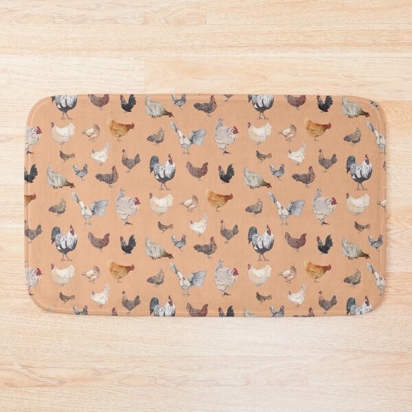 Item preview, Chicken Happy print on rosegold background designed and sold by NormaJeaneStudio.