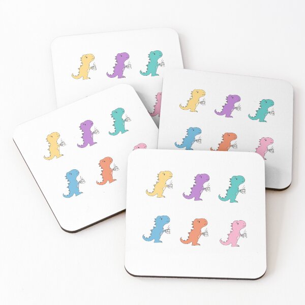 Item preview, Tea-Rex Dinosaur Multicolored Sticker Pack designed and sold by bassoongirl123.