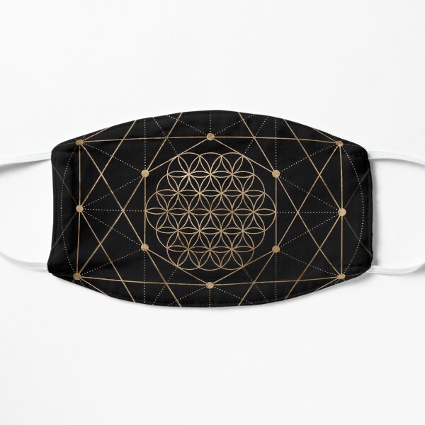Flower of Life Black and Gold Flat Mask