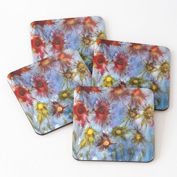 Item preview, Fluid ink Abstract art Twilight Flowers - Alcohol ink  designed and sold by lornshep.