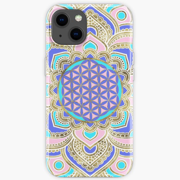 Flower of Life in Lotus Pastels and Gold iPhone Soft Case