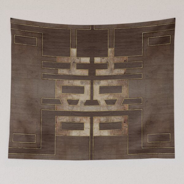 Item preview, Double Happiness Symbol Geometric Gold on Wood designed and sold by Nartissima.