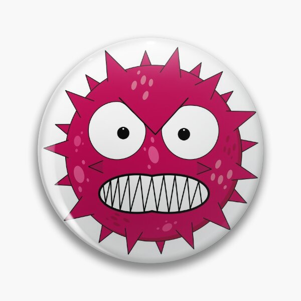 Item preview, Angry red virus with fierce eyes designed and sold by NerdySherds.