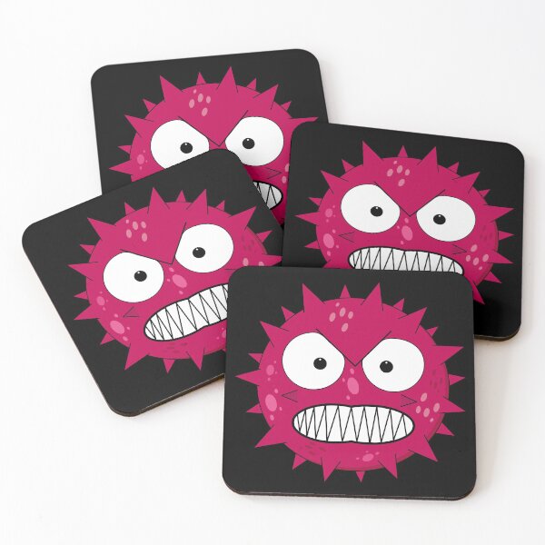 Item preview, Angry red virus with fierce eyes designed and sold by NerdySherds.