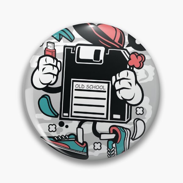 Item preview, Retro diskette Cartoon Character - Fun T-shirt Old School Style Floppy disks 8-inch with 1.44 megabytes of storage space. designed and sold by Nickelparis.