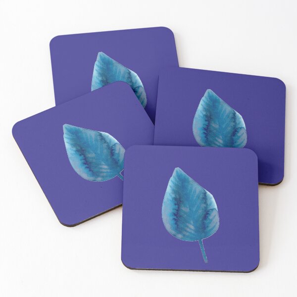 Item preview, blue watercolor leaf designed and sold by AnnaBaldon.