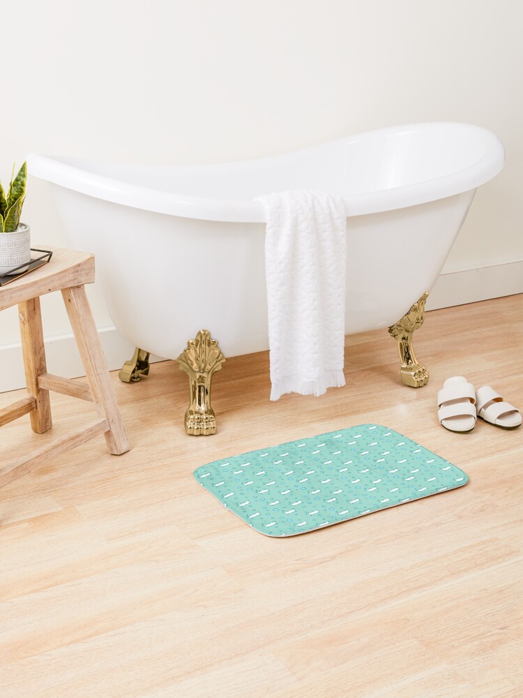 Aqua Teal Watercolor Bathroom Rug Mat  Extra Soft and Absorbent M