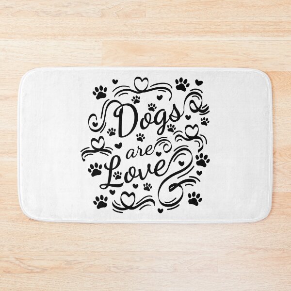 Item preview, Dogs Are Love Paws And Hearts Typography designed and sold by Almdrs.