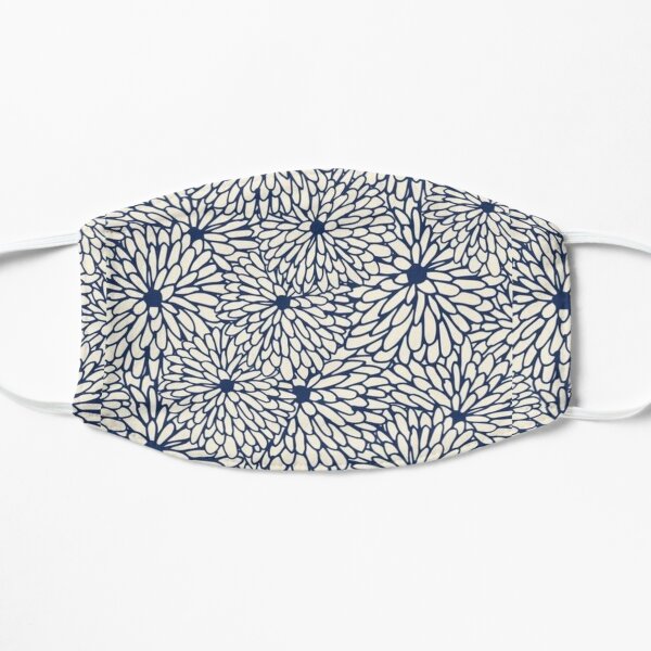 Blue flowers Flat Mask