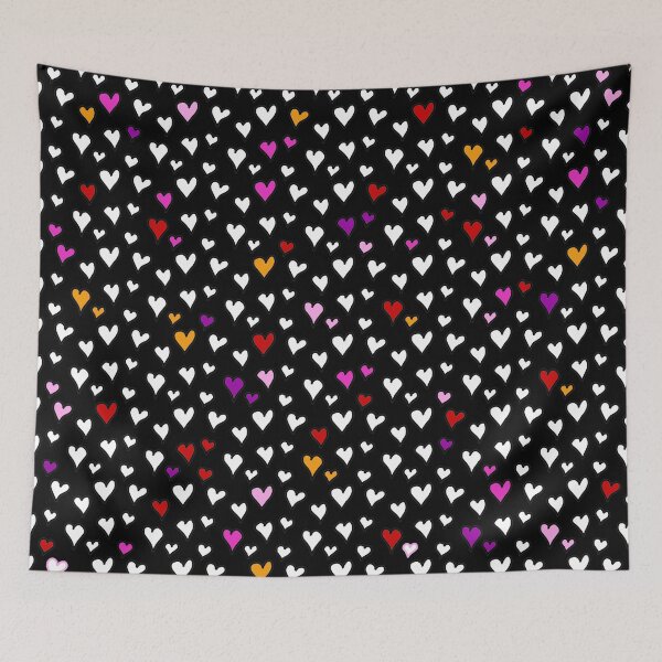 Item preview, BLACK MULTICOLOR HEARTS designed and sold by alexixela.