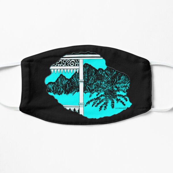 Map of Reunion Island, Indian Ocean, France Mask