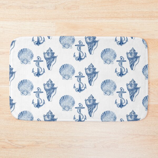 Item preview, Blue Sea Shells and Anchor Vintage Beach designed and sold by 13Moons.