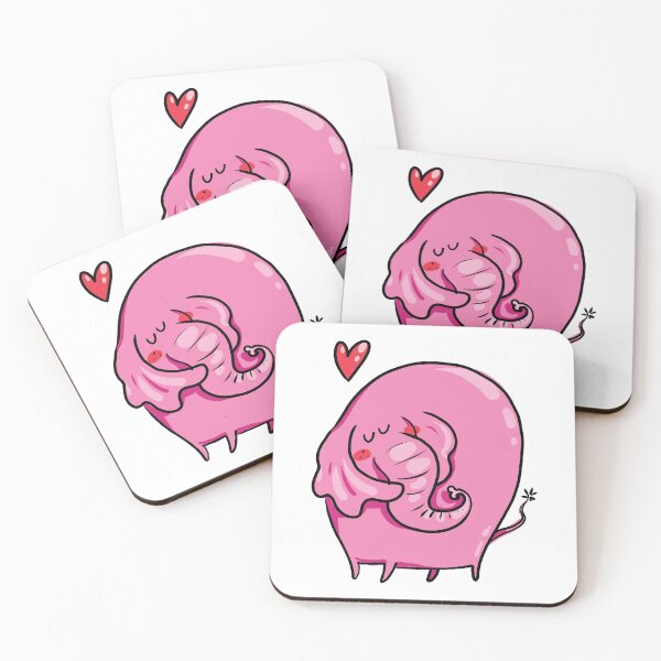 Item preview, Funny Cute Pink Elephant in Love designed and sold by AnastasiaDesign.