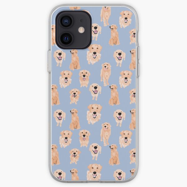 Golden Retrievers en azul Funda blanda para iPhone