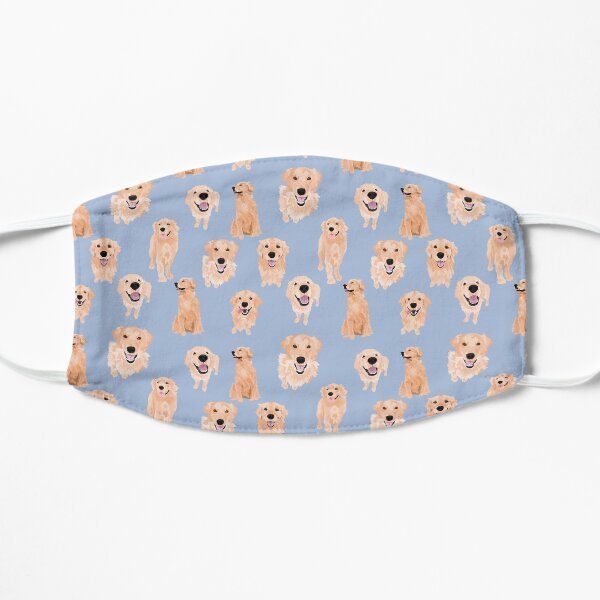 Golden Retrievers on Blue Flat Mask