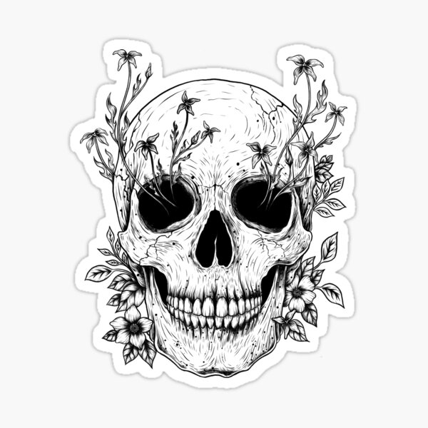 Raven Skull Sticker for Sale by WishingInkwell