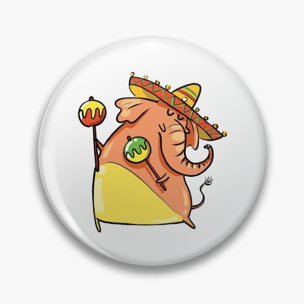 Item preview, Funny Elephant With Mexican Sombrero and Maracas designed and sold by AnastasiaDesign.