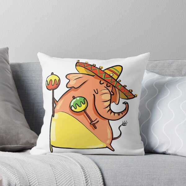 Item preview, Funny Elephant With Mexican Sombrero and Maracas designed and sold by AnastasiaDesign.