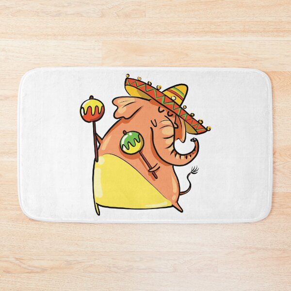 Item preview, Funny Elephant With Mexican Sombrero and Maracas designed and sold by AnastasiaDesign.