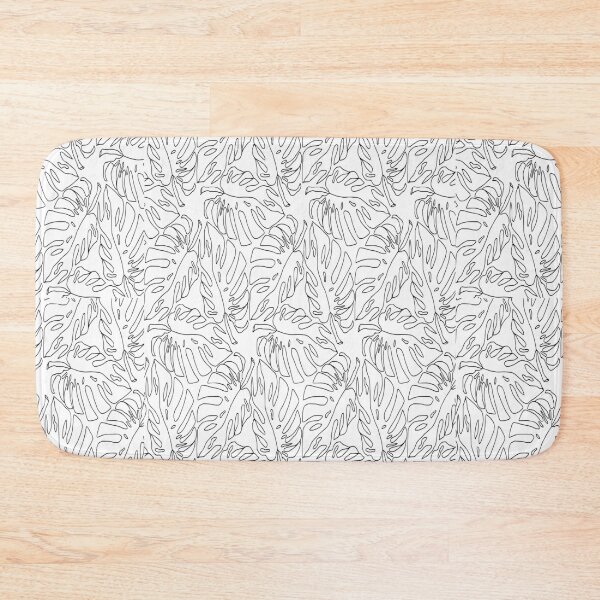 Item preview, Monstera Leaves Black and White Line Art Botanical Pattern designed and sold by DReneeWilson.