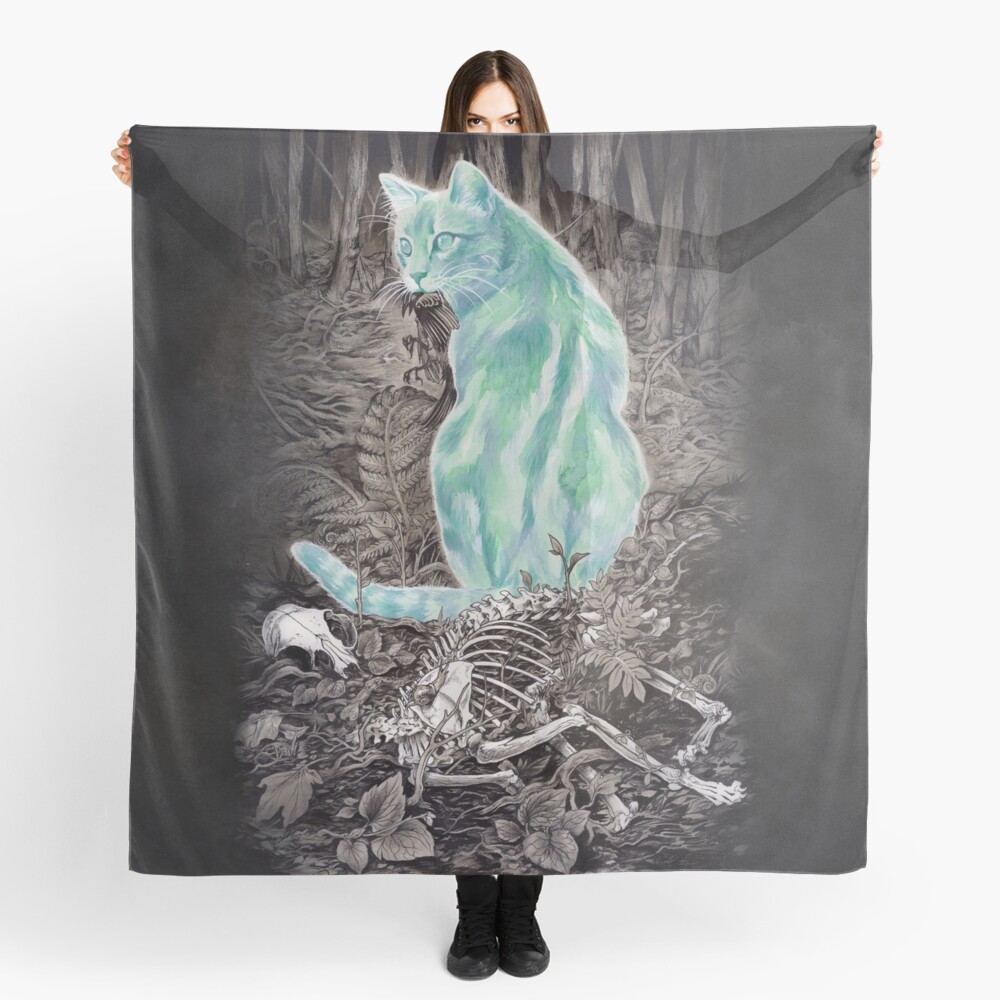Ghost Cat Prowls Forever Scarf