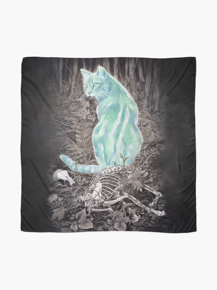 Alternate view of Ghost Cat Prowls Forever Scarf