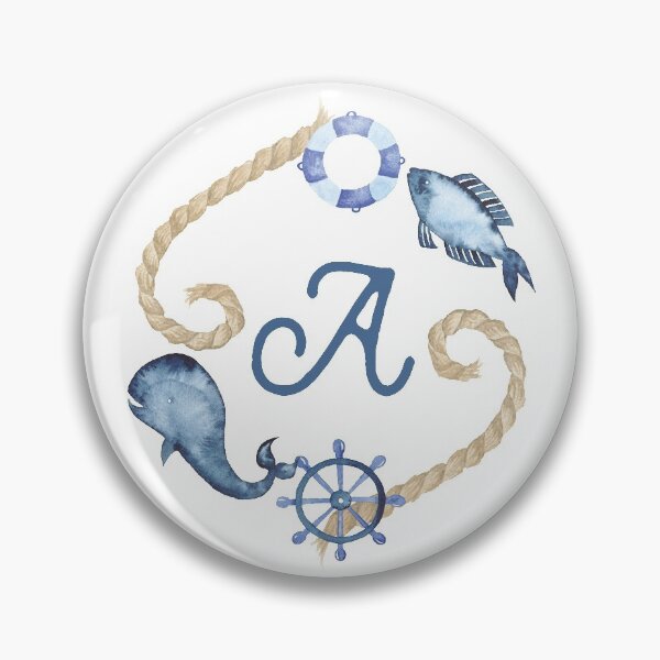 Coastal Initial Wreath A Pin