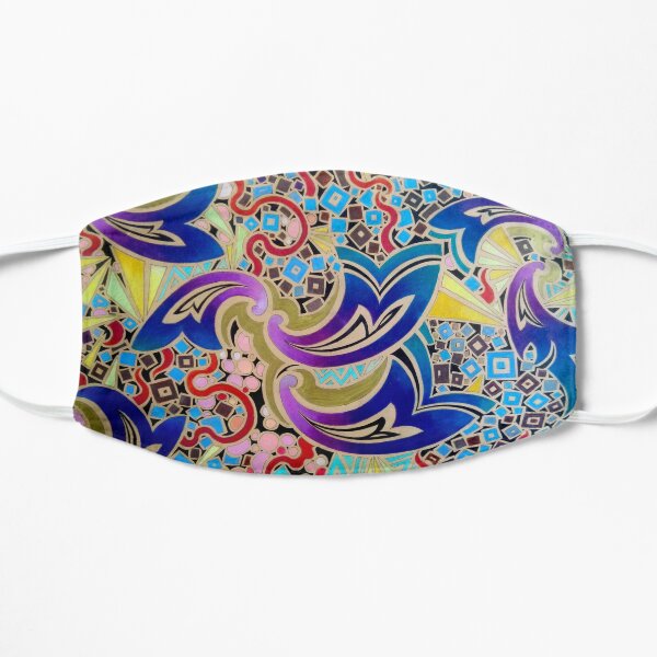 Paisley waves and heat flashes Flat Mask
