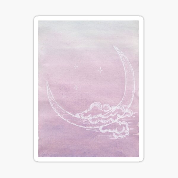 New Moon Rising in Lavender Skies Sticker