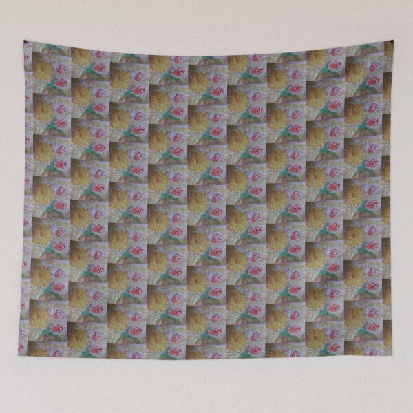 Item preview, Yellow rose, red rose and genets on a purple background designed and sold by ThereseLyssia.