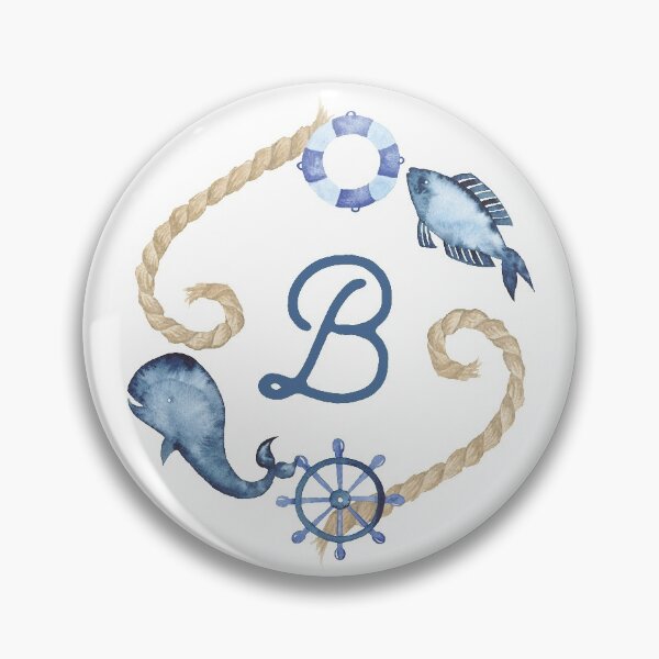Coastal Initial Wreath B Pin
