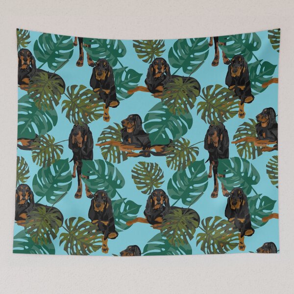Item preview, Tropical Black and Tan Coonhound  designed and sold by ArtofACoonhound.